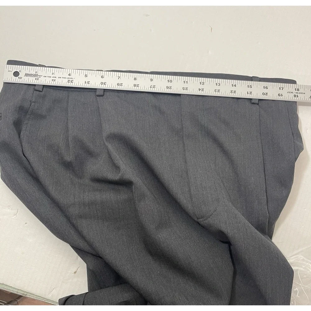 Brooks‎ Brothers Dress Pants Men 36x32 346 Charcoal Grey Wool Pleated Cuffed EUC